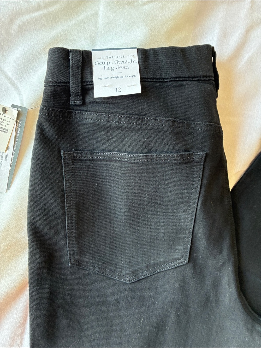 Talbots Black Sculpt Straight Leg Jeans size 12 nwt